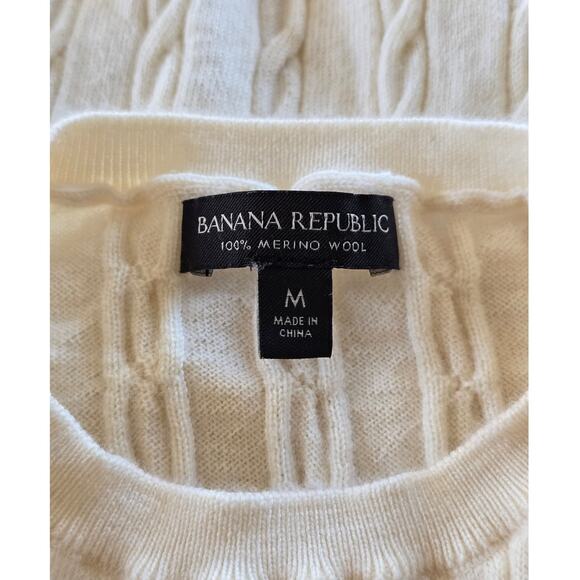 Banana Republic Merino Wool Racerback Tank Top Cream Women’s Size M - Picture 3 of 4